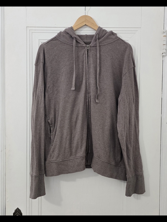 Pact Tops - Pact 100% Organic Cotton Zip Up Hoodie in Heather Taupe, XL, Vguc, With Pockets